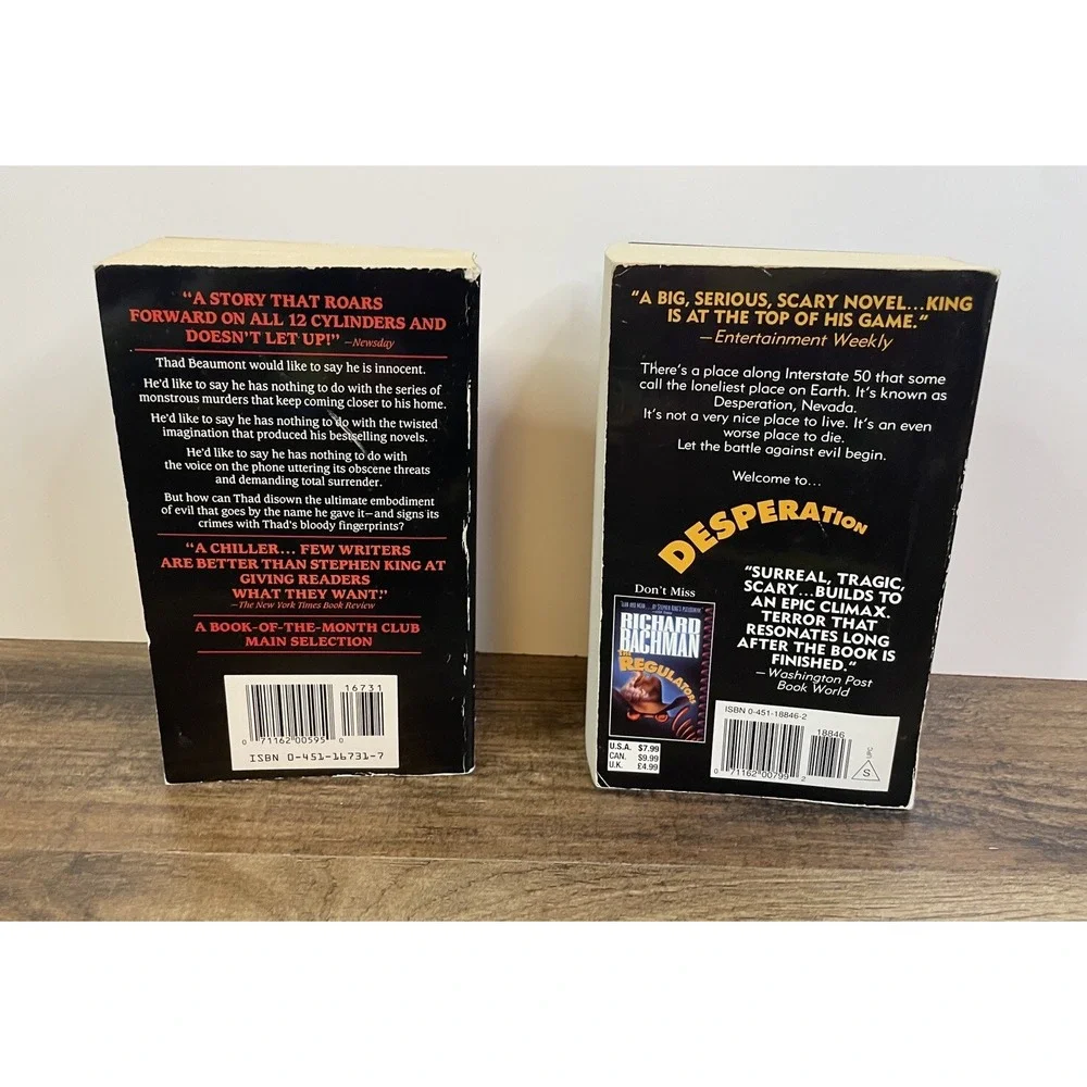 Stephen King The Dark Half & Desperation First Signet Printing 90s Paperback Lot